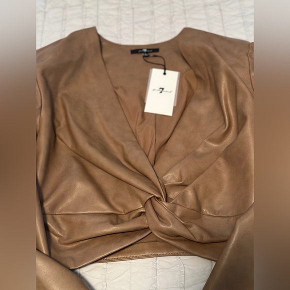 Faux leather 7 For Mankind Crop Top S - Picture 2 of 5